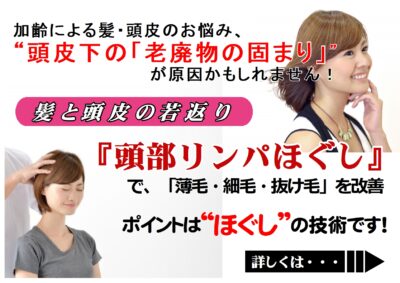 頭皮環境改善「頭部リンパほぐし」